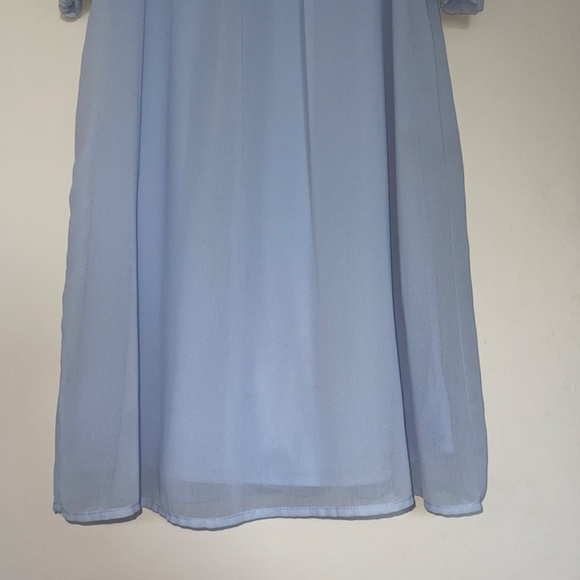 As U Wish Summer Baby Blue Lace Top Cut Out Sleeves Babydoll Dress - Picture 2 of 6